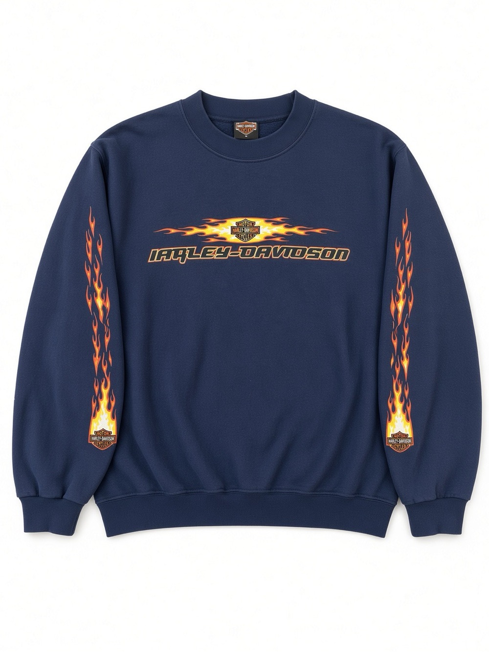 Vintage 2004 Harley Davidson Gettysburg Flame Sleeve Sweatshirt L